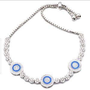 Sterling Silver Triple EvilEyeClusterBracelet